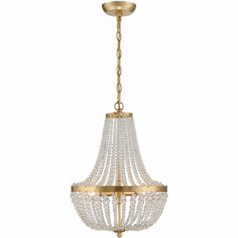 Mini Antique Gold Chandelier with Hand Cut Crystal Accents