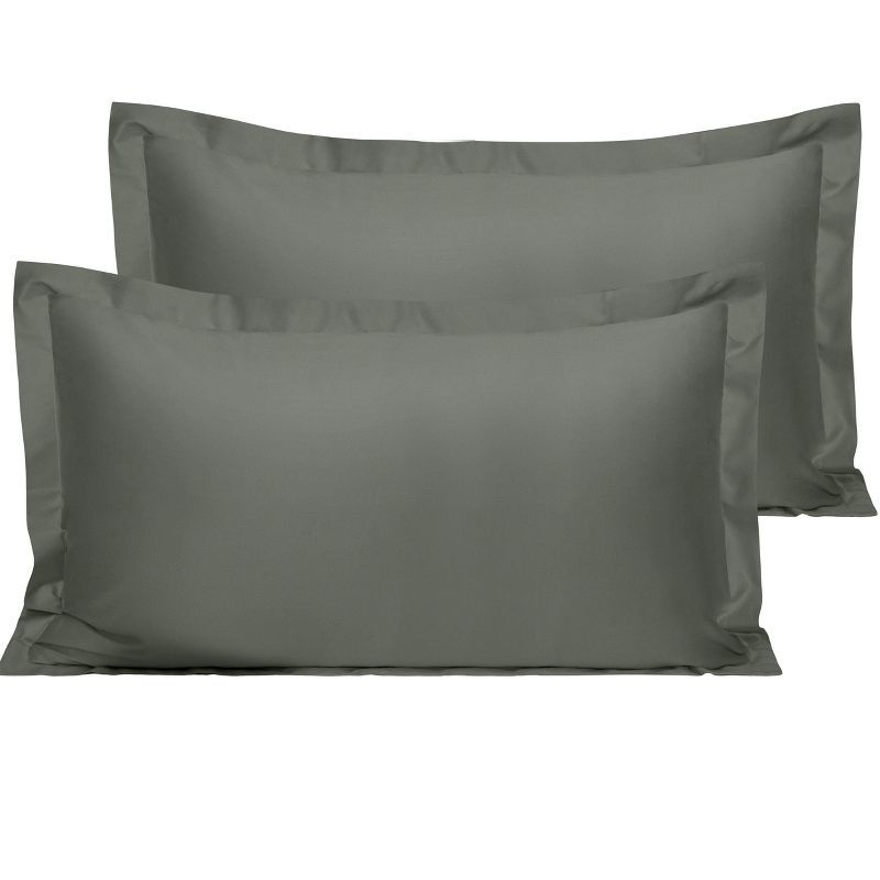 Dark Gray Cotton King Pillow Shams with Envelope Closure