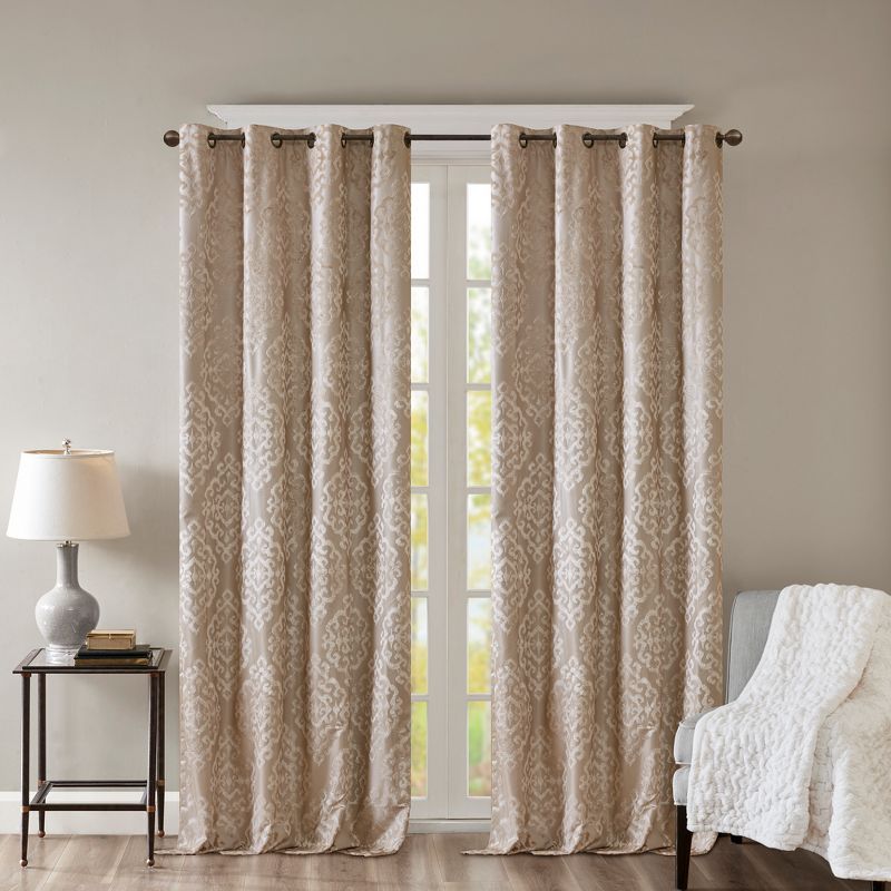 Champagne Polyester Blackout Grommet Top Curtain Panel