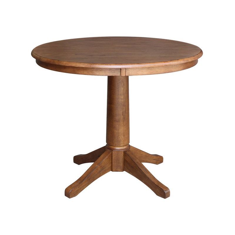 Ely 39" Distressed Oak Round Pedestal Dining Table