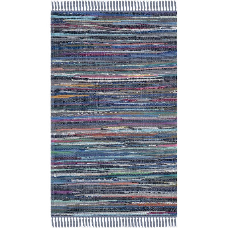 Handwoven Purple and Multicolor Cotton Area Rug