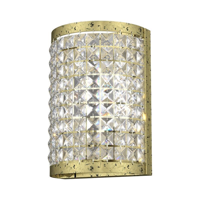Winter Gold Hand-Applied Crystal Shade Wall Sconce