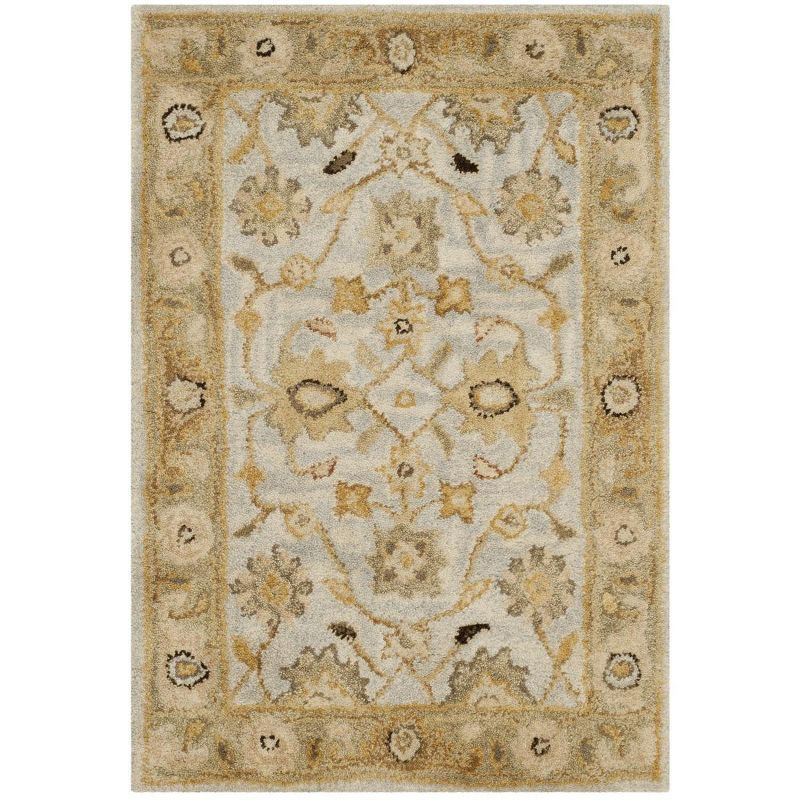 Handmade Light Blue Wool Tufted Area Rug