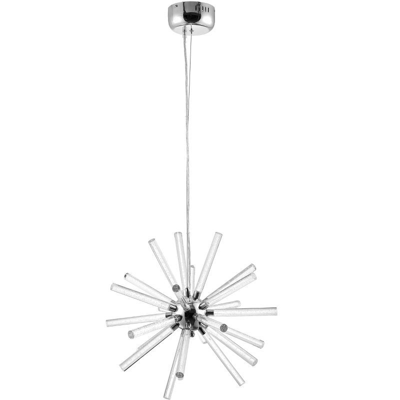 Gema 19" Chrome Crystal LED Starburst Pendant Light