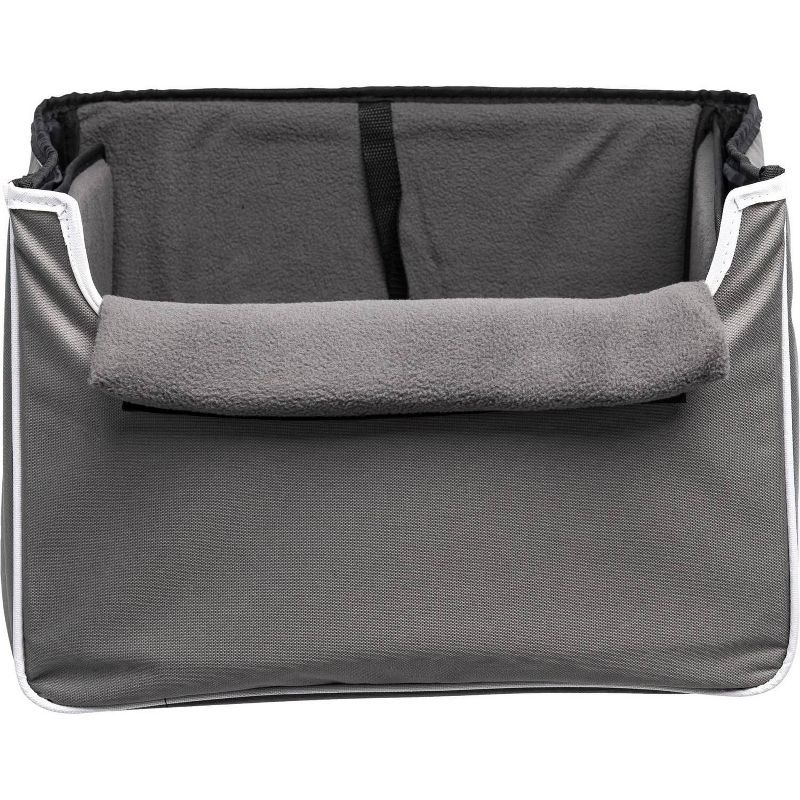 Gray and White Soft Sided Dog Car Booster Seat