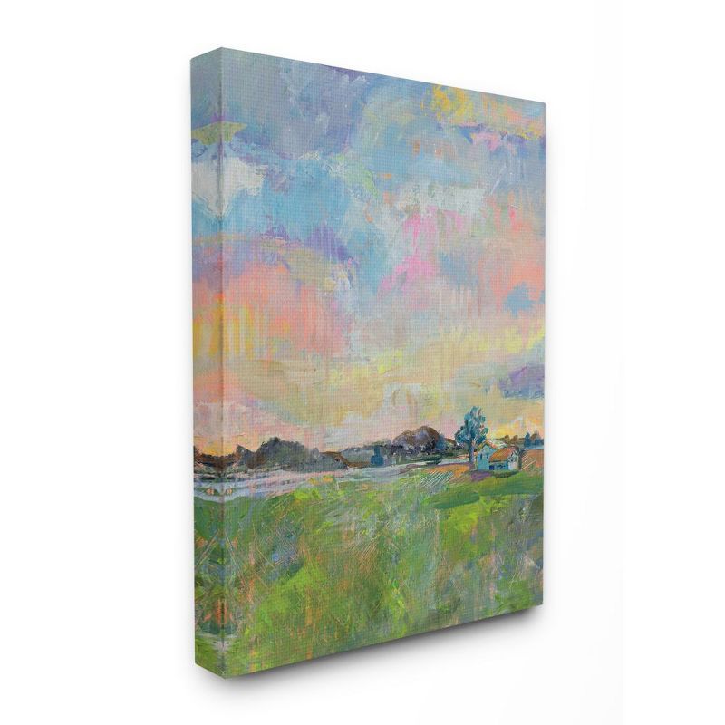 Pastel Spring Meadow Landscape Canvas Wall Art