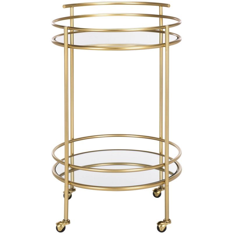 Ida Gold and Mirror Round 2-Tier Bar Cart