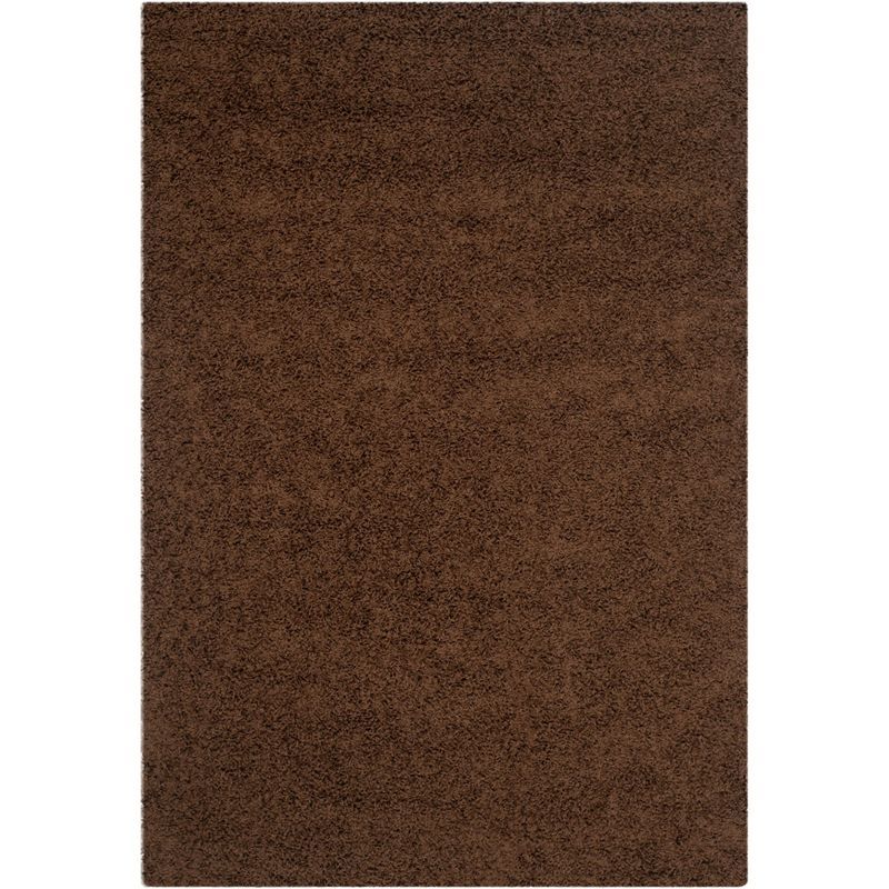 Athens Brown Synthetic Shag Area Rug 5'1" x 7'6"
