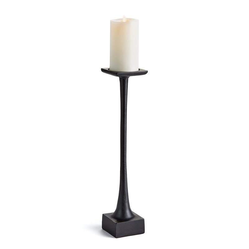 Tall Black Aluminum Tabletop Candlestick Holder