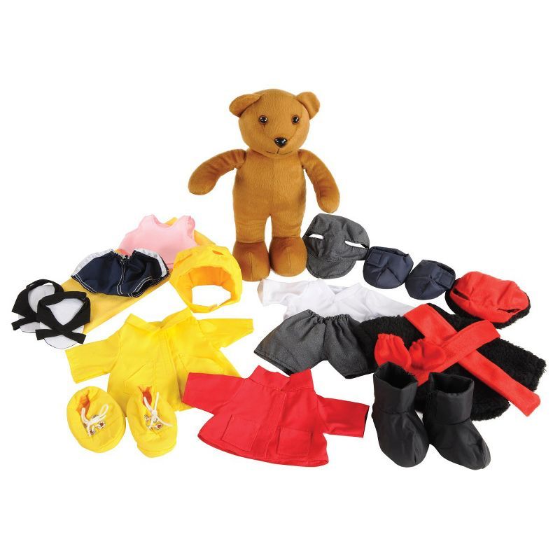 Brown Plush Weather Bear with Seasonal Outfits Set