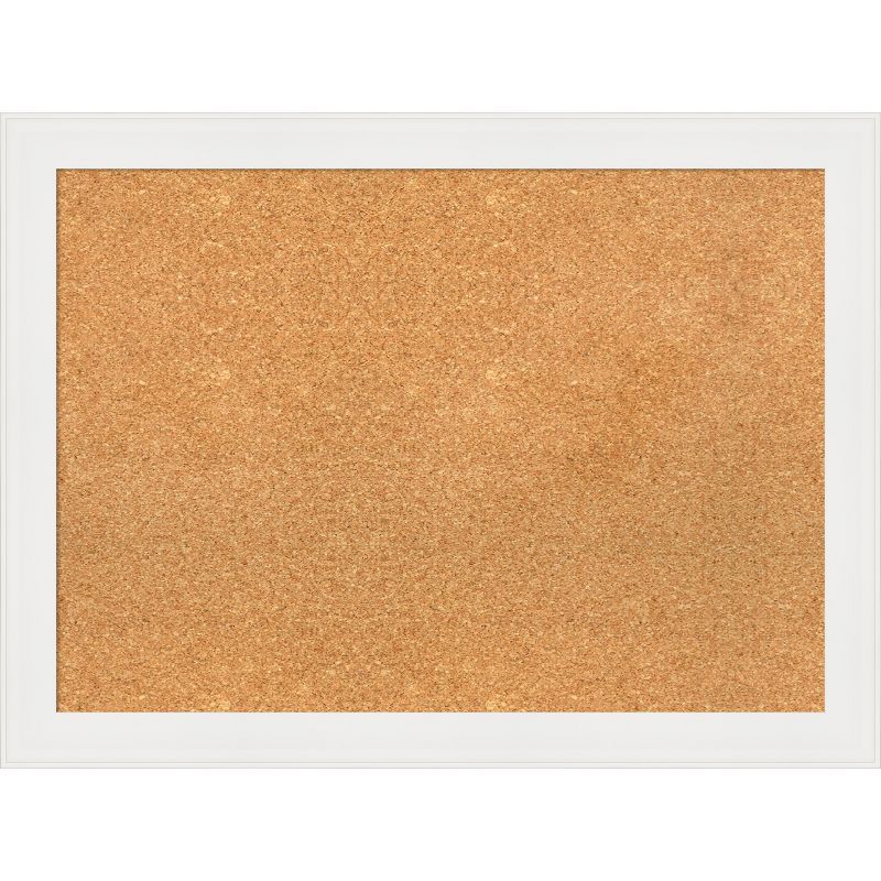 Vanity White Narrow Framed Natural Cork Bulletin Board