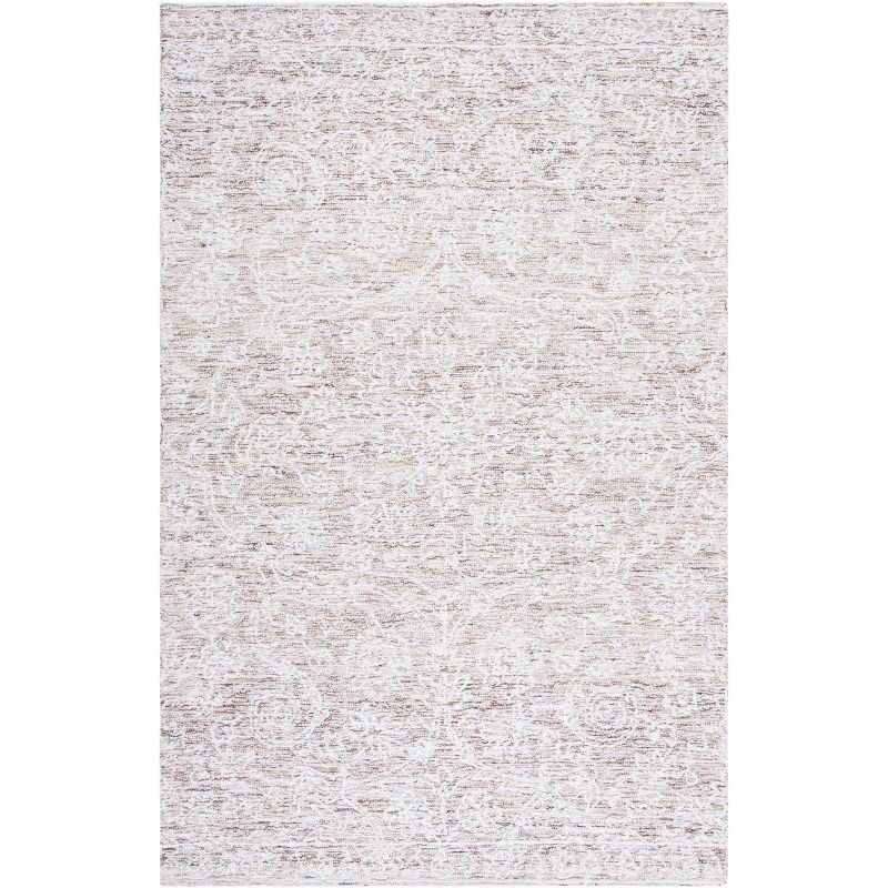 Ivory Rectangular Hand-Tufted Wool Area Rug