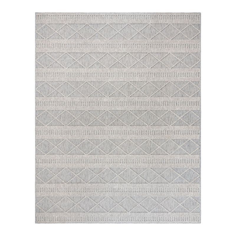 Gray Flat Woven Synthetic 8' x 10' Area Rug