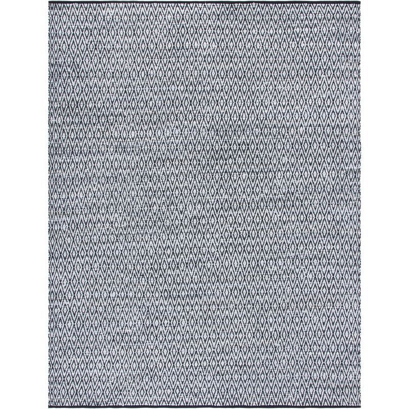 Coastal Charm Gray Cotton 8' x 10' Flat Woven Reversible Rug