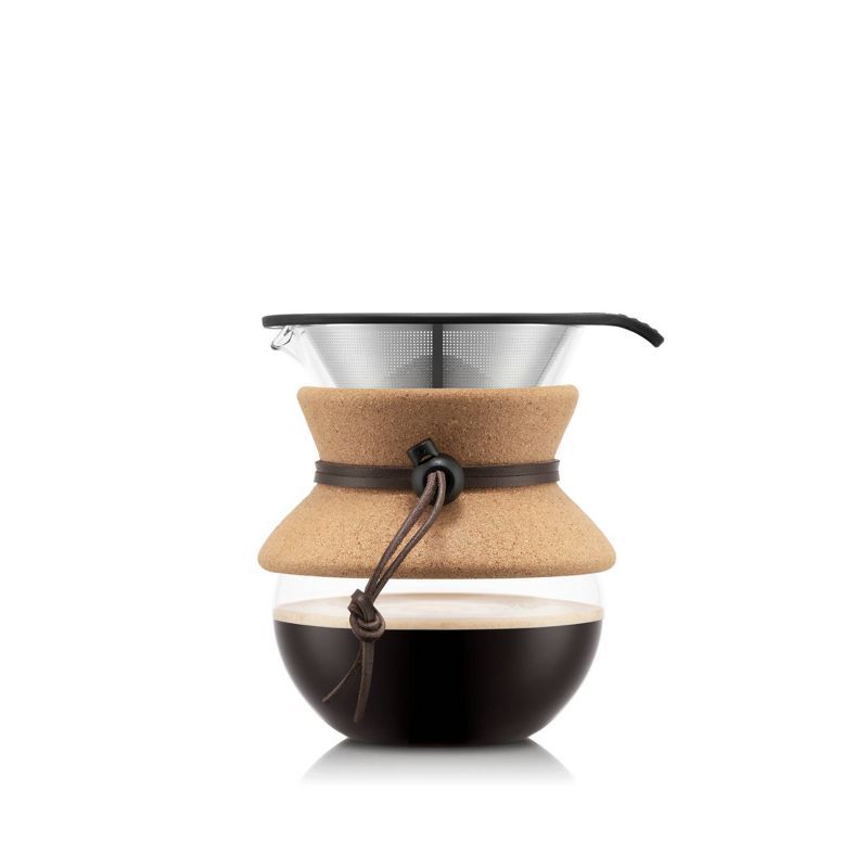 17 oz. Camel Cork Pour Over Coffee Maker with Stainless Steel Filter