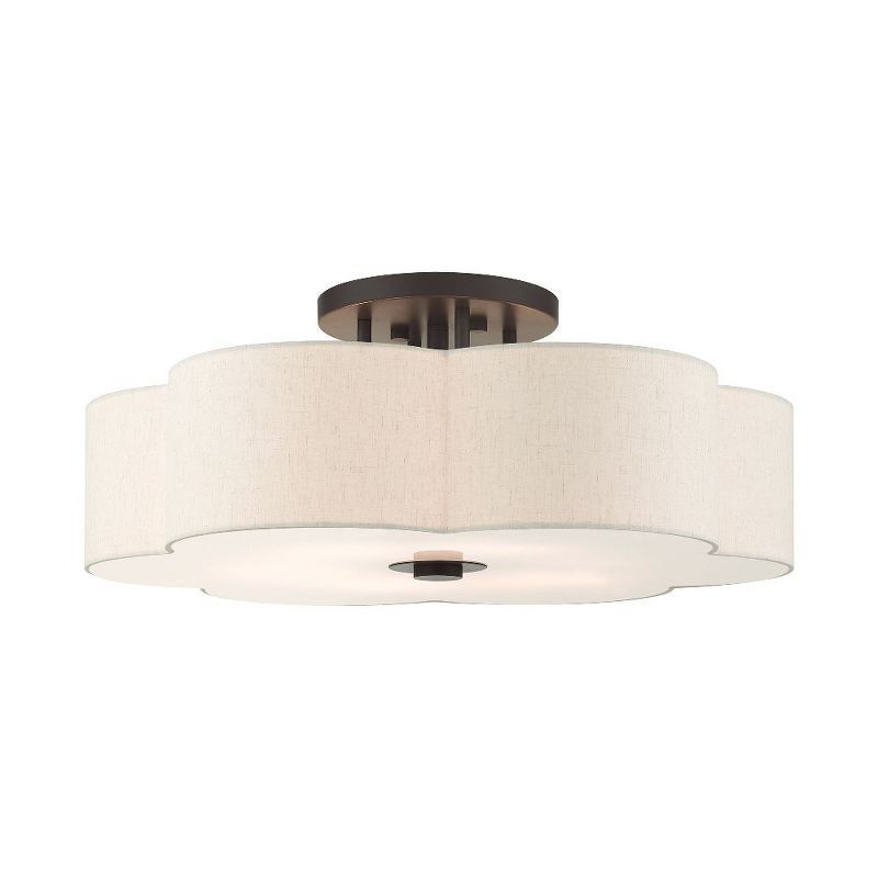 Solstice English Bronze 6-Light Indoor/Outdoor Semi-Flush Mount