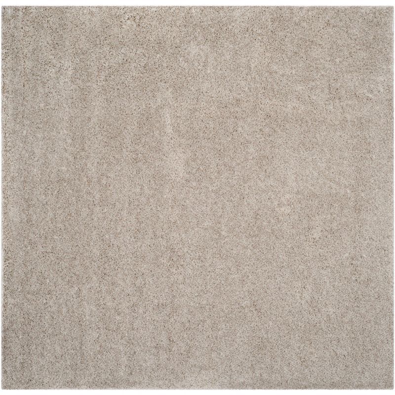 Luxurious Gray Square Shag Area Rug - Easy Care Synthetic