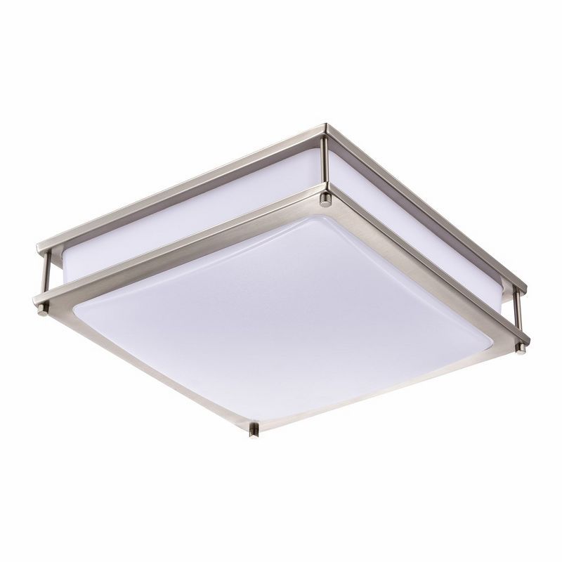 Brushed Nickel 15.75" LED Flush Mount Light with Acrylic Diffuser