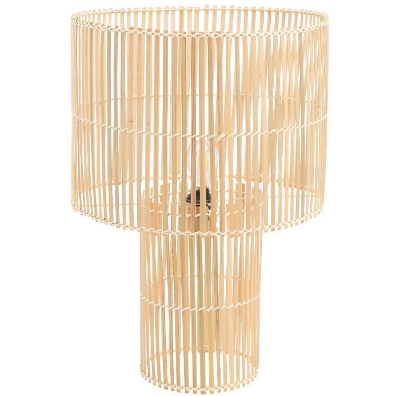 Natural Bamboo Open Framework Table Lamp, 25 Inch Height