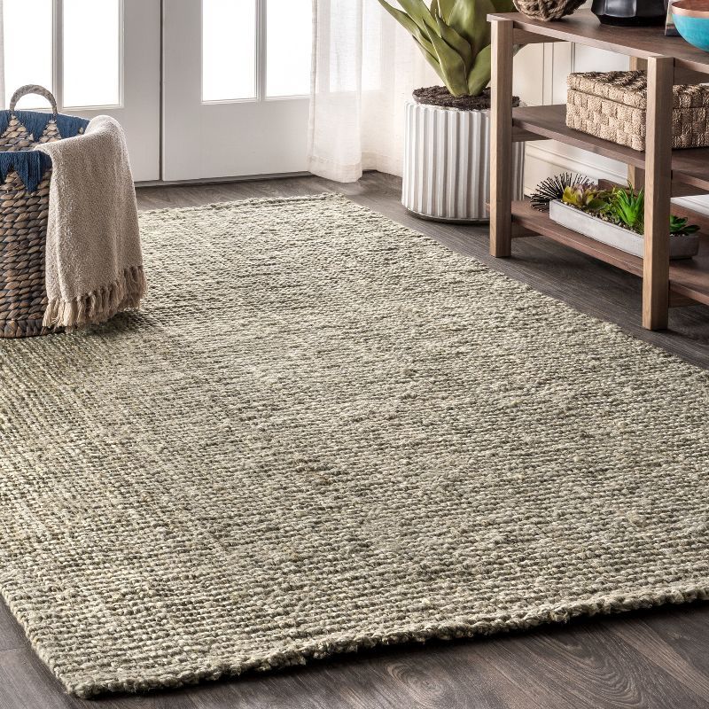 Gray 8' x 10' Handwoven Chunky Jute Area Rug