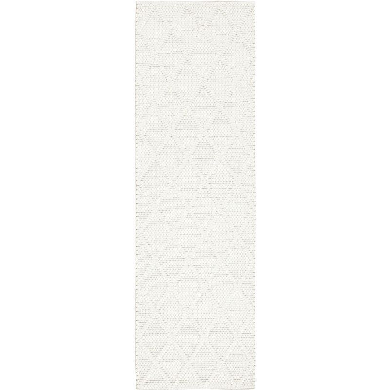 Ivory Elegance Hand-Tufted Wool Runner Rug - 27" x 14"