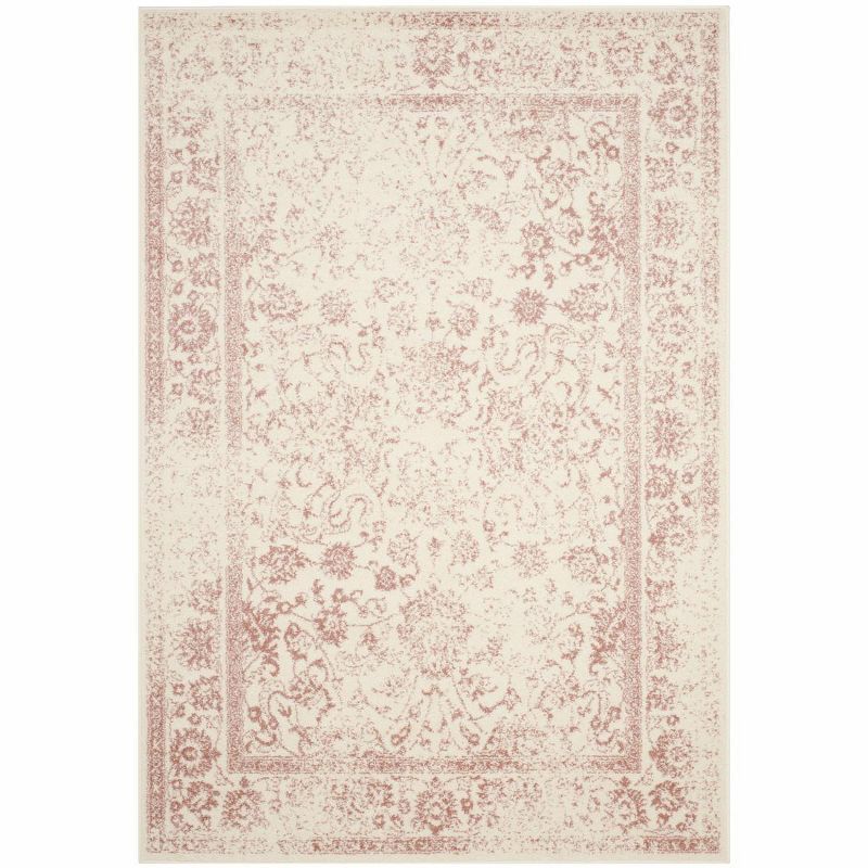 Chic Lodge Style Adirondack Ivory/Rose 6' x 9' Hand-Knotted Area Rug