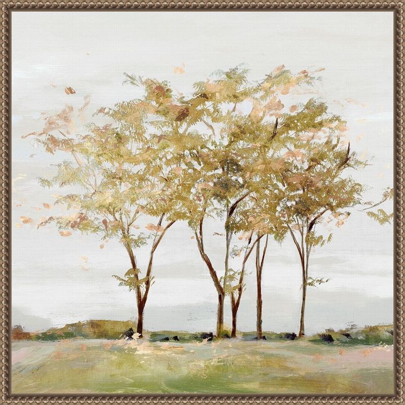 Golden Acre Wood Trees Framed Canvas Wall Art 22 x 22-in.