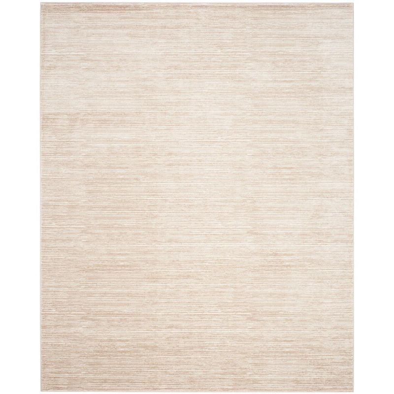 Cream 8' x 10' Solid Synthetic Easy Care Rug