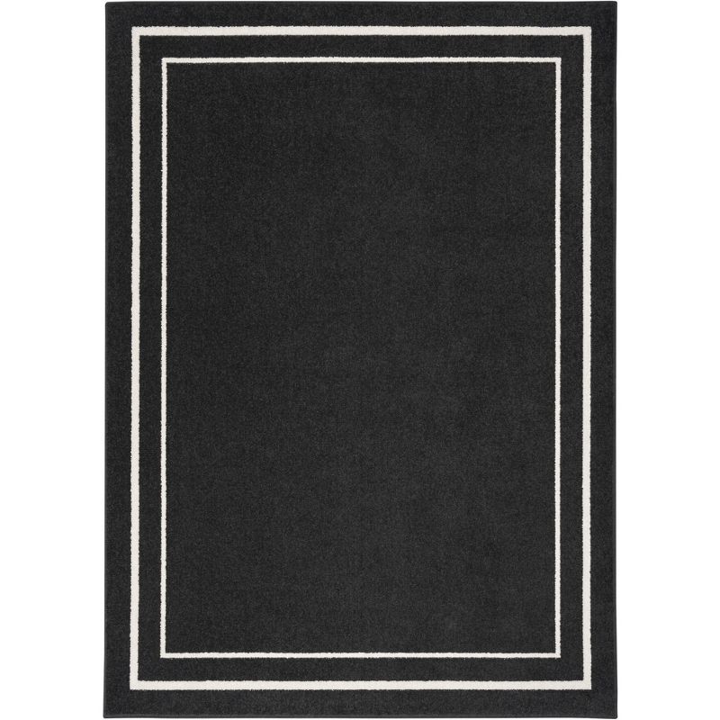 Black Ivory Rectangular 4' x 6' Synthetic Indoor/Outdoor Rug
