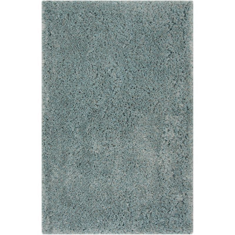 Toronto Blue Hand-Tufted Shag Area Rug 5' x 8'