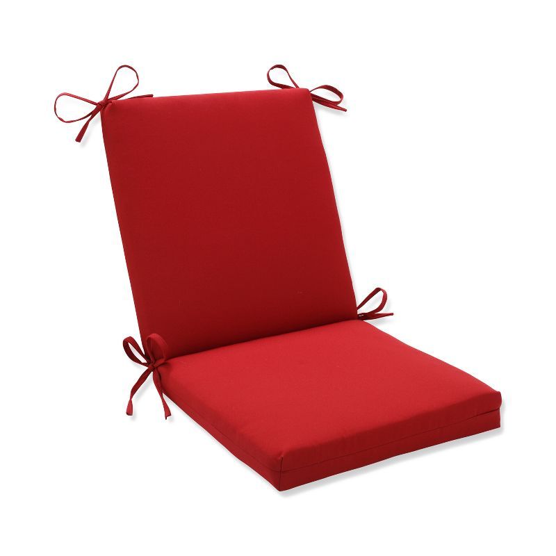 Elegant Pompeii Red Outdoor Chair Cushion with Square Corners