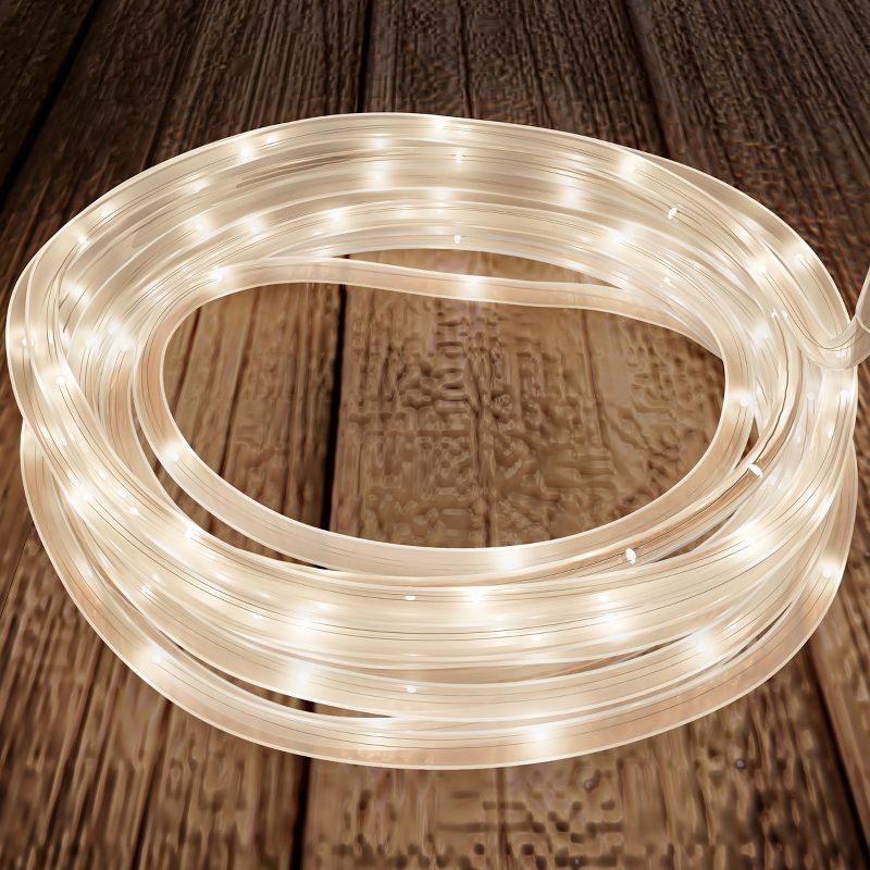 Warm White Solar-Powered LED Outdoor Rope Light