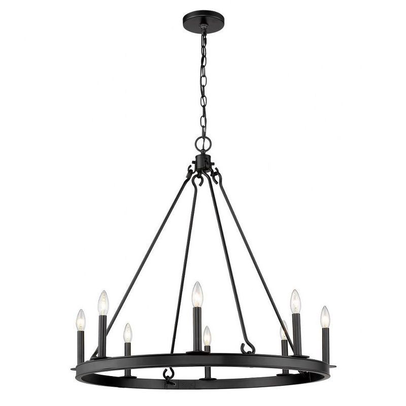 Matte Black 8-Light Candle-Inspired Chandelier