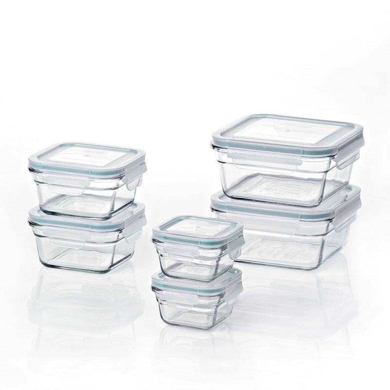 Clear Glass 12-Piece Food Storage Jar Set