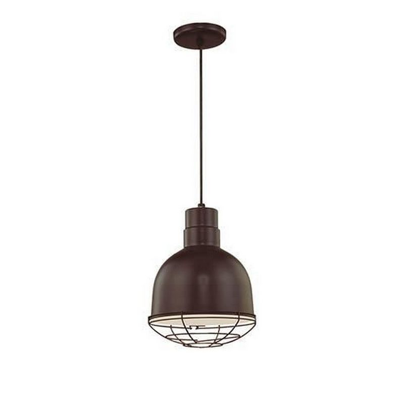 Architectural Bronze Indoor/Outdoor Deep Bowl Pendant Light