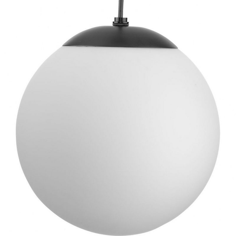 Atwell Matte Black and Opal Glass Globe Pendant Light