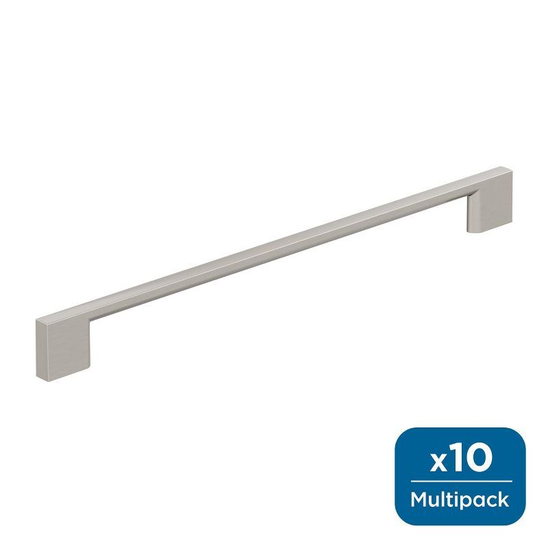 Brushed Nickel Modern Cabinet Pull Bar with Mounting Hardware, 10 Pack