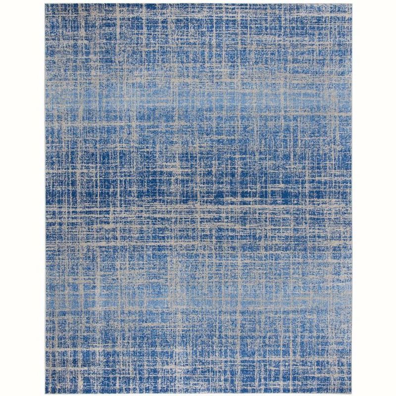 Adirondack Blue and Silver Abstract 9' x 12' Area Rug