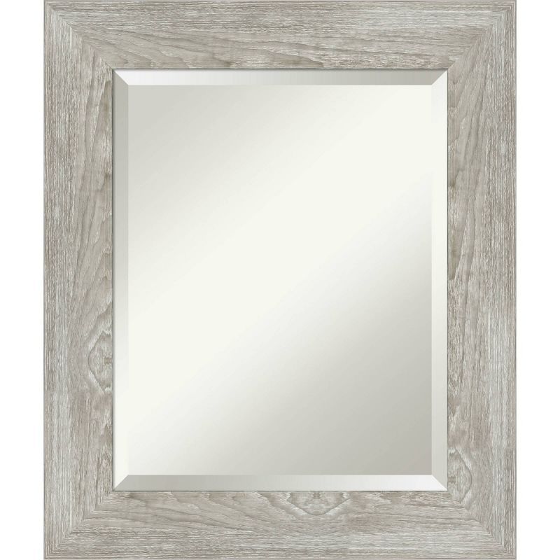 Dove Greywash Rustic Woodgrain 22" x 26" Bathroom Vanity Mirror