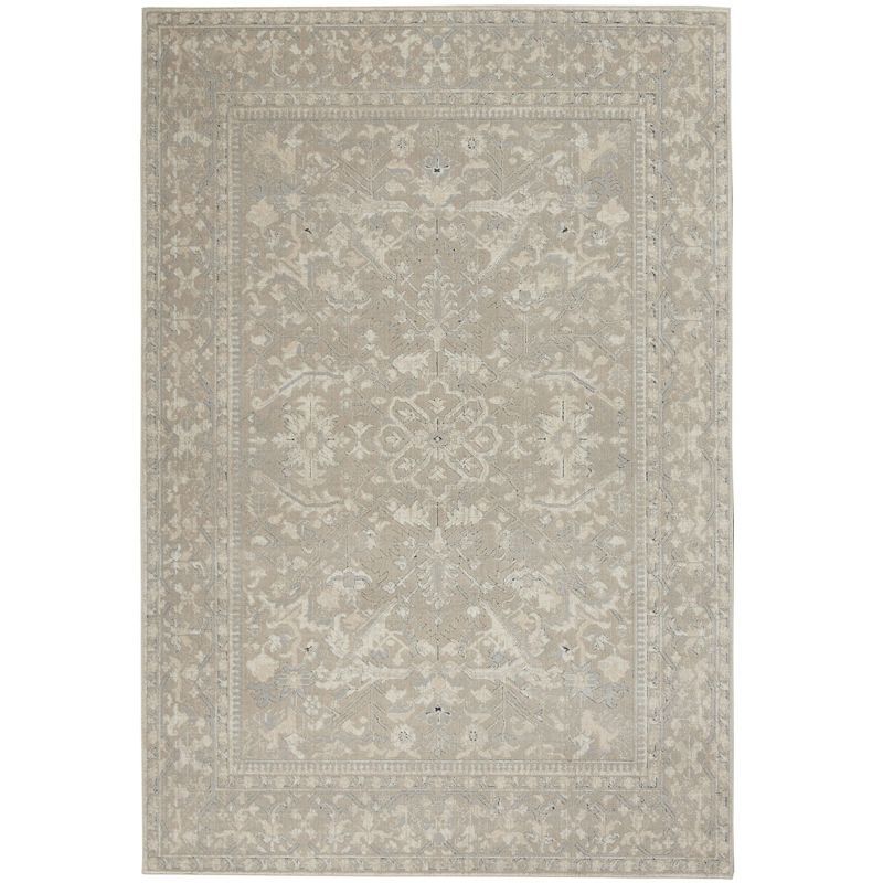 Ivory Rectangular Synthetic Easy Care 4' x 6' Area Rug