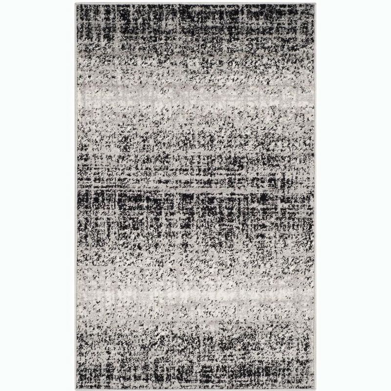 Chic Adirondack Silver & Black Synthetic 3'x5' Area Rug