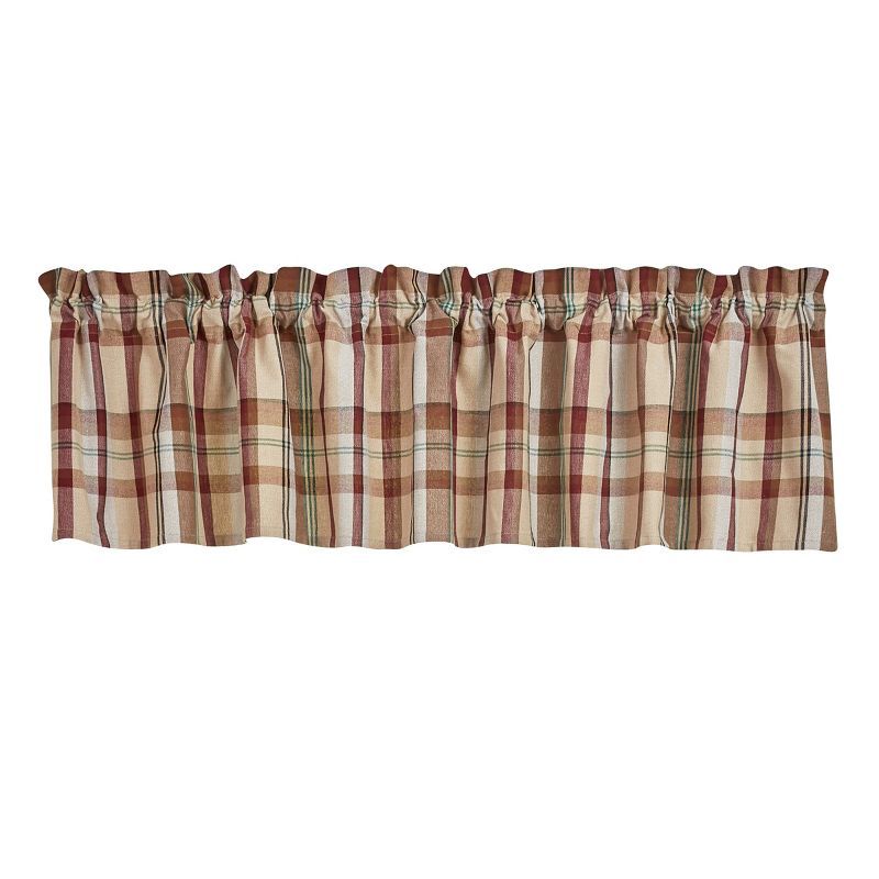 Plaid Burlap Rod Pocket Valance 14"L