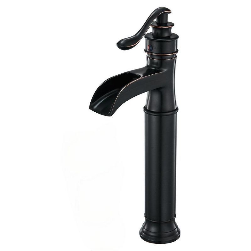 Oil-Rubbed Bronze Single Handle Waterfall Vessel Faucet