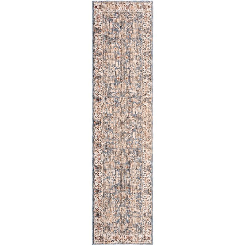 Elysian Light Blue Vintage-Inspired Synthetic Area Rug