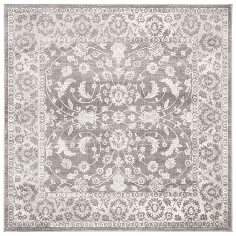 Brentwood 3' Square Gray Synthetic Hand-Knotted Area Rug