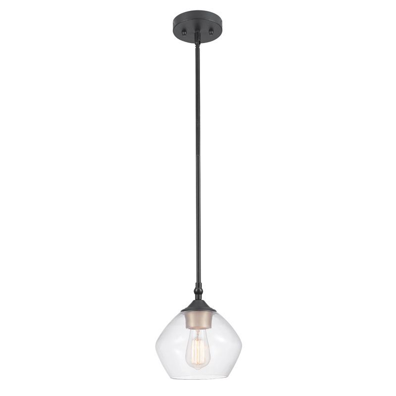 Harrow Matte Black and Gold Glass Pendant Light