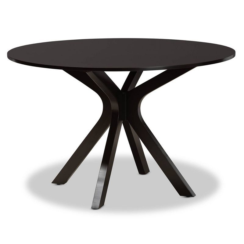 Kenji Espresso Brown Round Wood Dining Table for Six
