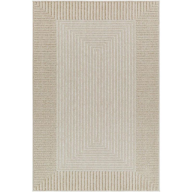 Ivory Geometric Synthetic Fur Stain-Resistant 8' x 10' Rug