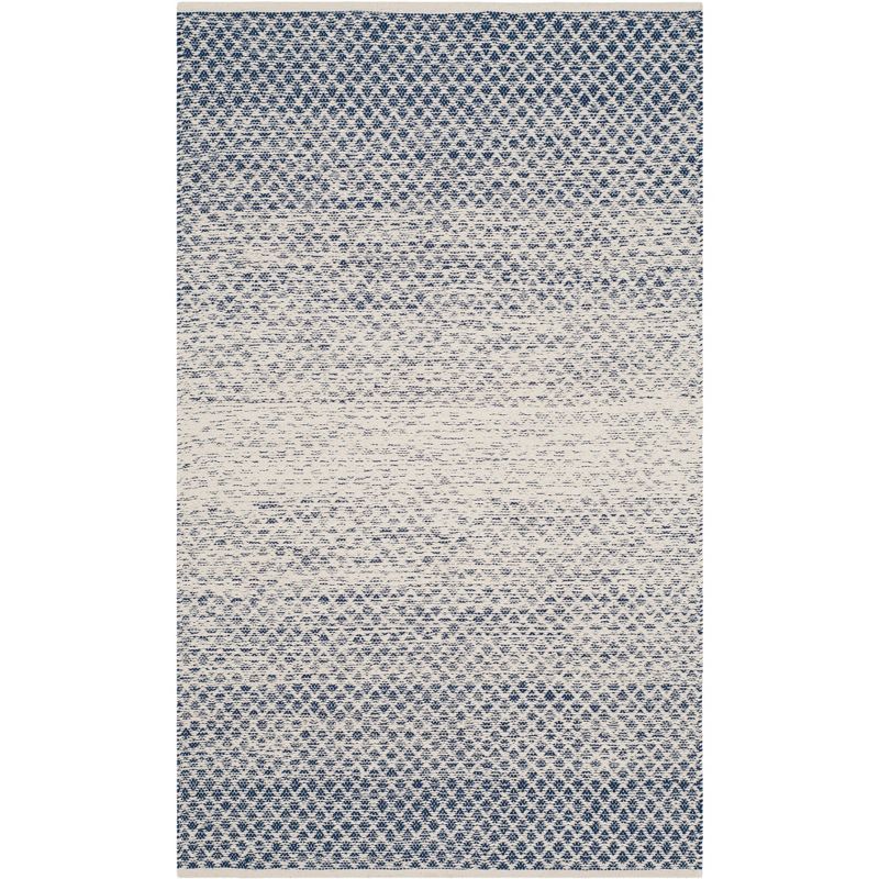 Coastal Charm Navy/Ivory Cotton Handwoven Area Rug - 2' 3" x 5'