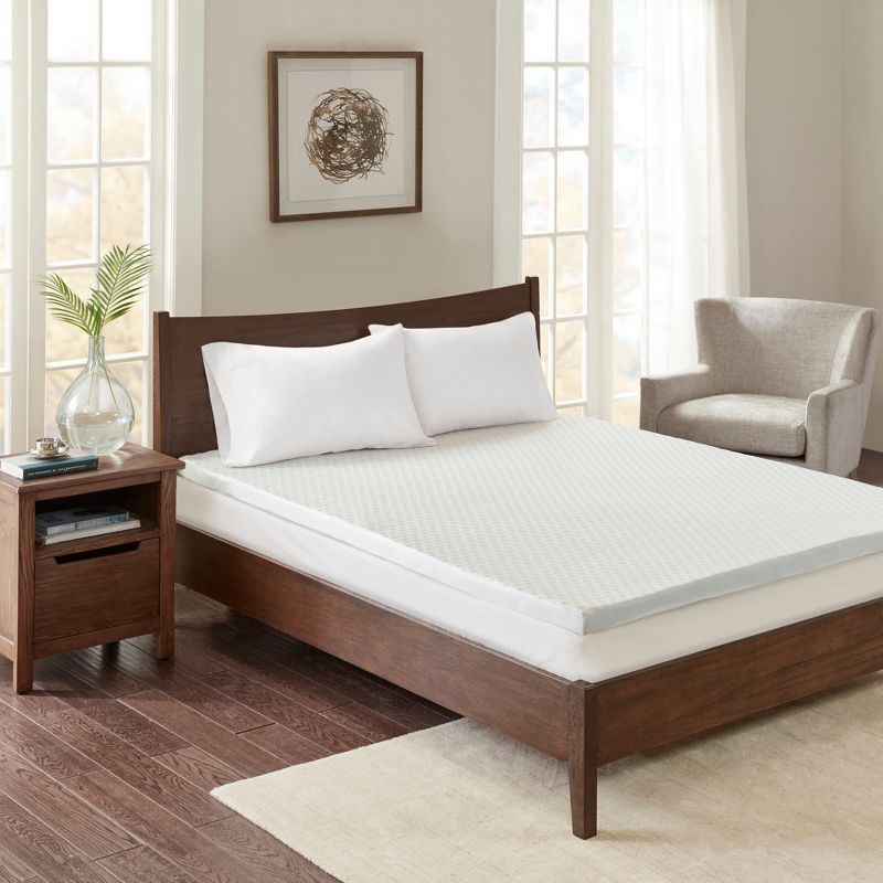 Full 2" Gel Memory Foam Mattress Topper with Zippered Cover
